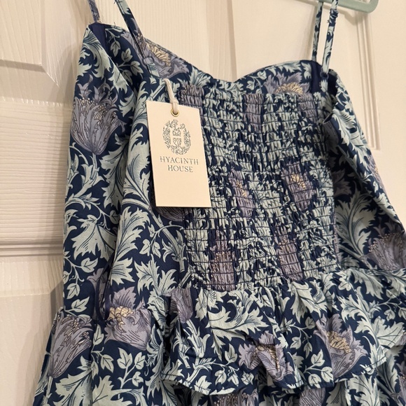 Tuckernuck HYACINTH HOUSE Blue Leafy Floral Maeve Midi Dress - Picture 7 of 9